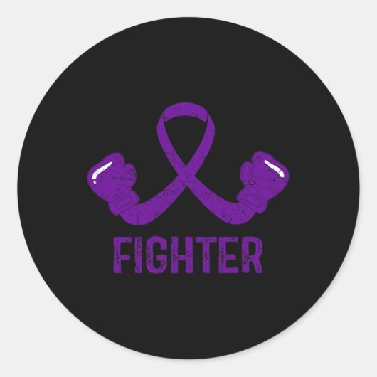 Epilepsy Awareness Fighter  Runder Aufkleber (Vorderseite)