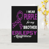 Epilepsy Awareness I Wear Purple For My Brother Fa Karte (Gelbe Blume)