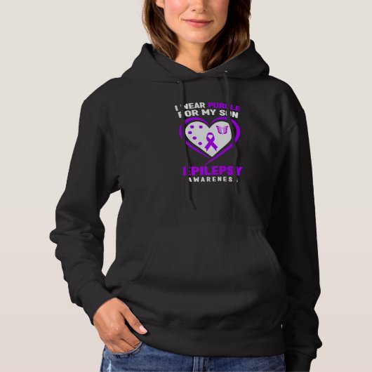 Epilepsy Awareness I Wear purple For My Son Hoodie (Vorderseite)