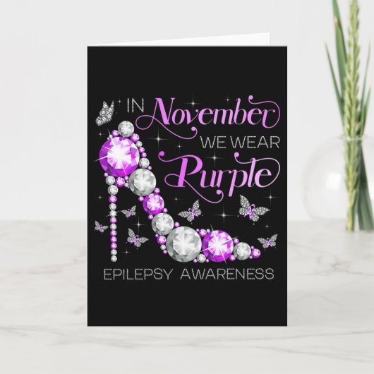 Epilepsy Awareness In November We Wear Purple Butt Karte (Vorderseite)