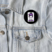 Epilepsy Awareness Messy Bun Warrior Leopard Banda Button (Beispiel)