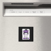 Epilepsy Awareness Messy Bun Warrior Leopard Banda Magnet (In Situ (Geschirrspüler))