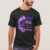 Epilepsy Awareness Mom Mother Sunflower Purple Rib T-Shirt (Vorderseite)