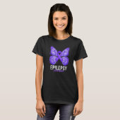 Epilepsy Awareness Month Butterfly Purple Ribbon P T-Shirt (Vorne ganz)