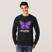 Epilepsy Awareness Month Purple Ribbon Butterfly T-Shirt (Vorne ganz)