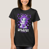 Epilepsy Awareness Month Purple Ribbon Unicorn T-Shirt (Vorderseite)