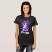 Epilepsy Awareness Month Purple Ribbon Unicorn T-Shirt (Vorne ganz)