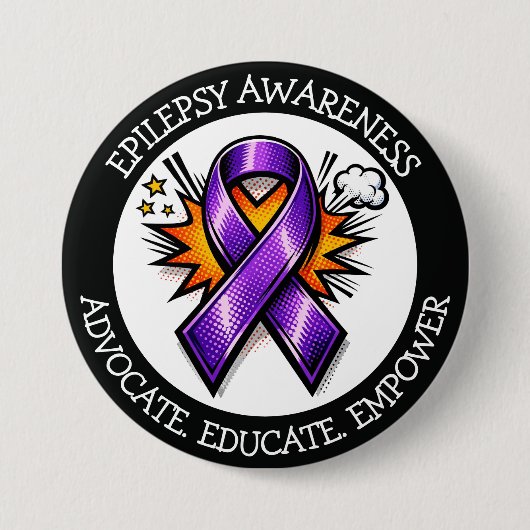 Epilepsy Awareness | Purple Awareness Ribbon Button (Vorderseite)
