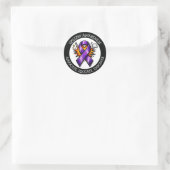 Epilepsy Awareness | Purple Awareness Ribbon Runder Aufkleber (Tasche)