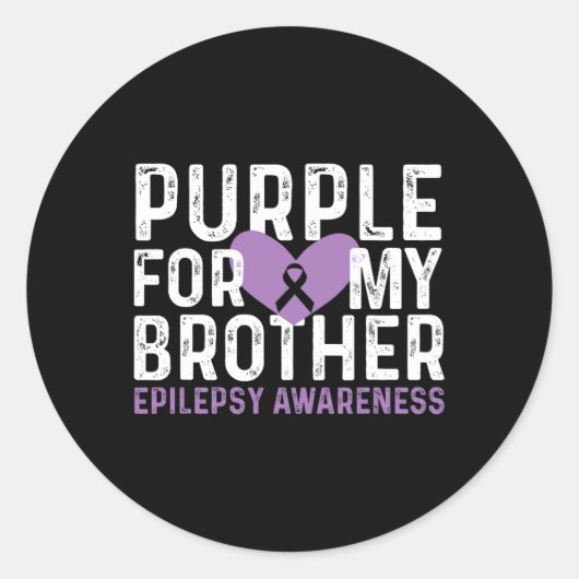 Epilepsy Awareness Purple For My Brother Ribbon  Runder Aufkleber (Vorderseite)