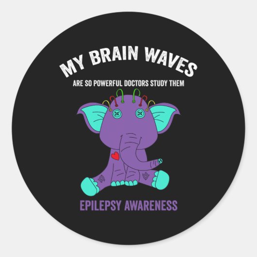 Epilepsy Awareness Purple Ribbon - Epilepsy Awaren Runder Aufkleber (Vorderseite)