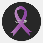 Epilepsy Awareness Purple Ribbon Pocket Runder Aufkleber (Vorderseite)