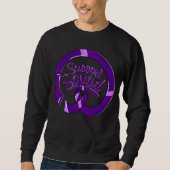 Epilepsy Awareness Purple Ribbon Support Squad Sweatshirt (Vorderseite)