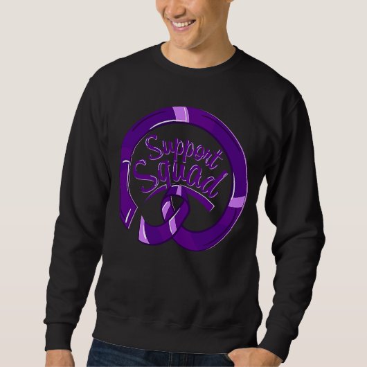 Epilepsy Awareness Purple Ribbon Support Squad Sweatshirt (Vorderseite)