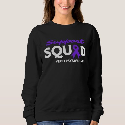 Epilepsy Awareness Purple Ribbon Support Squad Sweatshirt (Vorderseite)