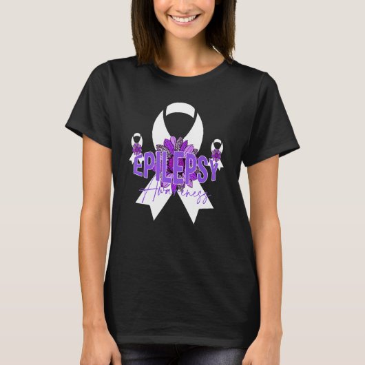 Epilepsy Awareness Ribbon Purple T-Shirt (Vorderseite)
