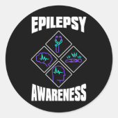 Epilepsy Awareness Specialize Epileptic Warrior Su Runder Aufkleber (Vorderseite)