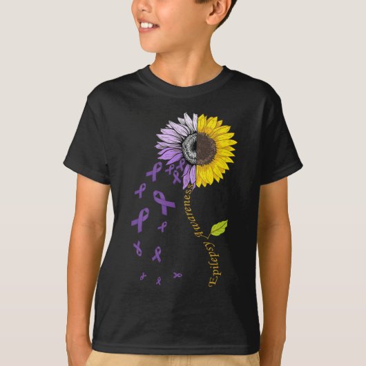 Epilepsy Awareness Sunflower T-Shirt (Vorderseite)