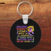 Epilepsy Awareness Sunflower Warrior Purple Vintag Schlüsselanhänger (Vorderseite)