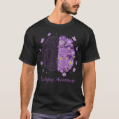 Epilepsy Awareness Support Squad Purple Brain Flow T-Shirt (Vorderseite)