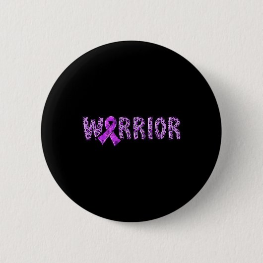 Epilepsy Awareness Warrior Purple Ribbon Leopard P Button (Vorderseite)