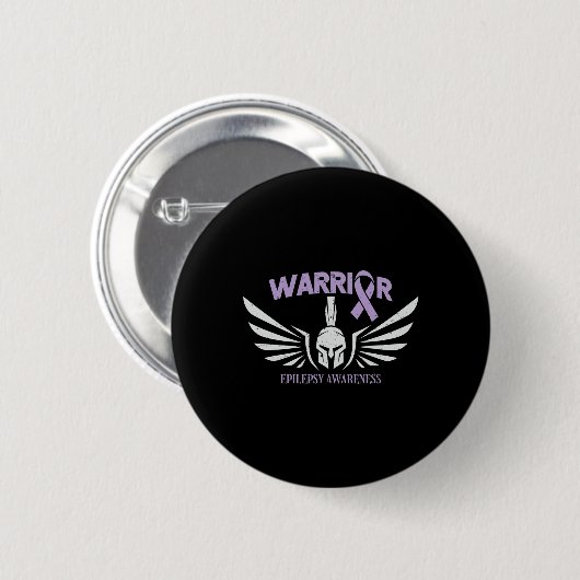 Epilepsy Awareness Warrior Ribbon Button (Vorne & Hinten)
