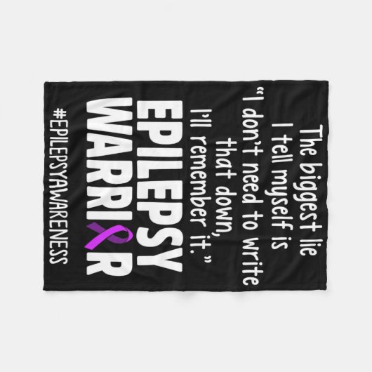 Epilepsy Awareness Write It Epileptic Warrior Surv Fleecedecke (Vorderseite (Horizontal))