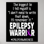 Epilepsy Awareness Write It Epileptic Warrior Surv Poster (Vorne)