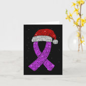 Epilepsy Christmas Hat Lila Bewusstsein Ribbon Sei Karte (Gelbe Blume)