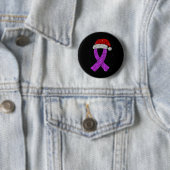 Epilepsy Christmas Hat Purple Awareness Ribbon Sei Button (Beispiel)
