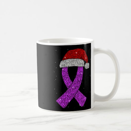Epilepsy Christmas Hat Purple Awareness Ribbon Sei Kaffeetasse (Rechts)
