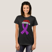 Epilepsy Christmas Hat Purple Awareness Ribbon Sei T-Shirt (Vorne ganz)