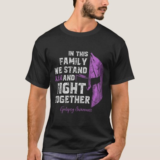 Epilepsy Family Support Awareness Spartan Warrior T-Shirt (Vorderseite)