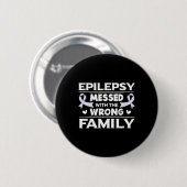 Epilepsy Gift Lavender Awareness Ribbon Button (Vorne & Hinten)