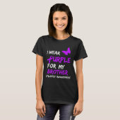 Epilepsy I Wear Purple For My Brother Ribbon  T-Shirt (Vorne ganz)