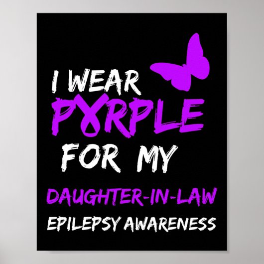 Epilepsy I Wear Purple For My Daughter-in-law Ribb Poster (Vorne)