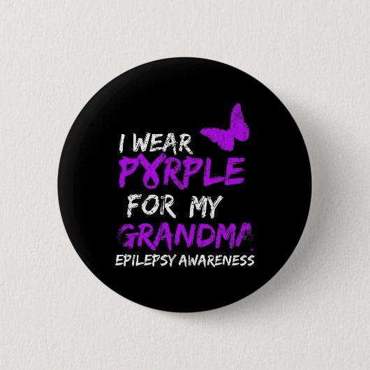 Epilepsy I Wear Purple For My Grandma Ribbon  Button (Vorderseite)