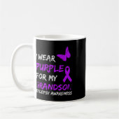 Epilepsy I Wear Purple For My Grandson Ribbon Kaffeetasse (Links)