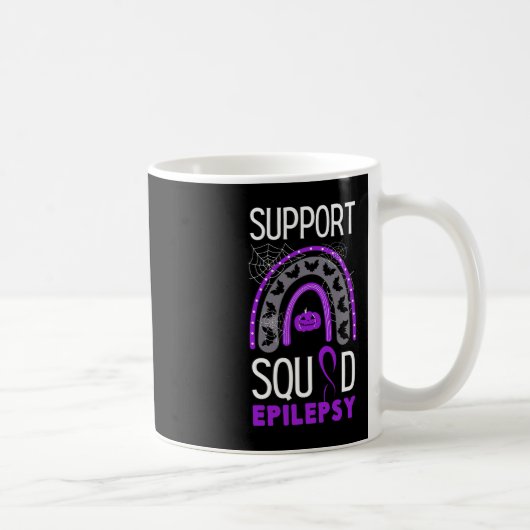 Epilepsy Lila Awareness Ribbon Squad Halloween H Kaffeetasse (Rechts)