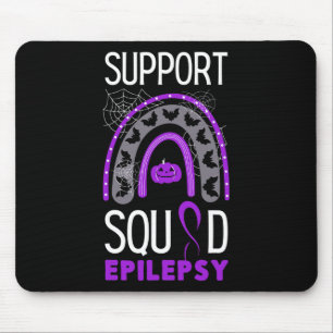 Epilepsy Lila Awareness Ribbon Squad Halloween H Mousepad