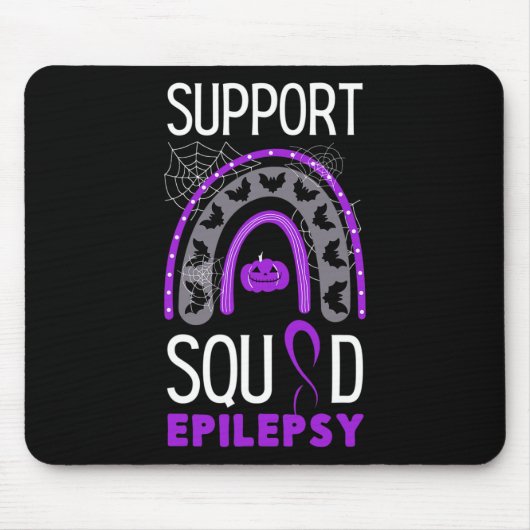 Epilepsy Lila Awareness Ribbon Squad Halloween H Mousepad (Vorne)