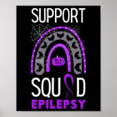 Epilepsy Lila Awareness Ribbon Squad Halloween H Poster (Vorne)