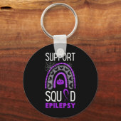 Epilepsy Lila Awareness Ribbon Squad Halloween H Schlüsselanhänger (Vorderseite)