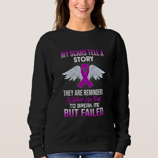 Epilepsy My Scars Tell A Story Epilepsy Awareness Sweatshirt (Vorderseite)