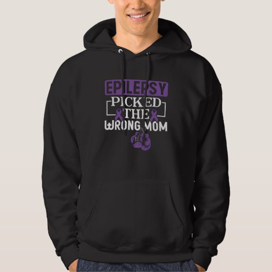 Epilepsy Picked The Wrong Mom Purple Ribbon Epilep Hoodie (Vorderseite)