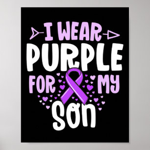 Epilepsy Ribbon ich trage Lila für mein Sohn Gesch Poster