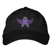 Epilepsy Ribbon Wings Bestickte Baseballkappe (Vorderseite)