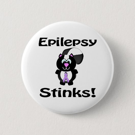 Epilepsy stinks Skunk Awareness Design Button (Vorderseite)