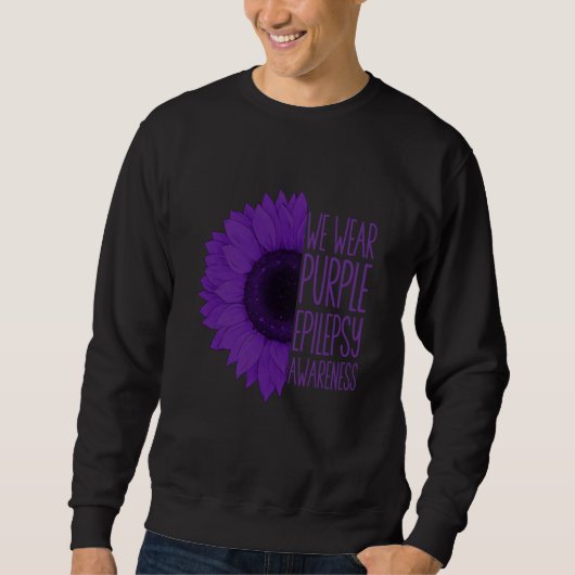 epilepsy sunflower we wear purple for epilepsy Awa Sweatshirt (Vorderseite)