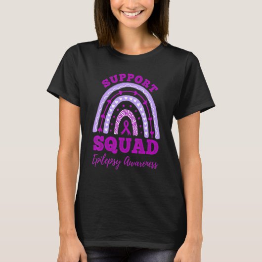 Epilepsy Support Squad Epilepsy Awareness Rainbow T-Shirt (Vorderseite)